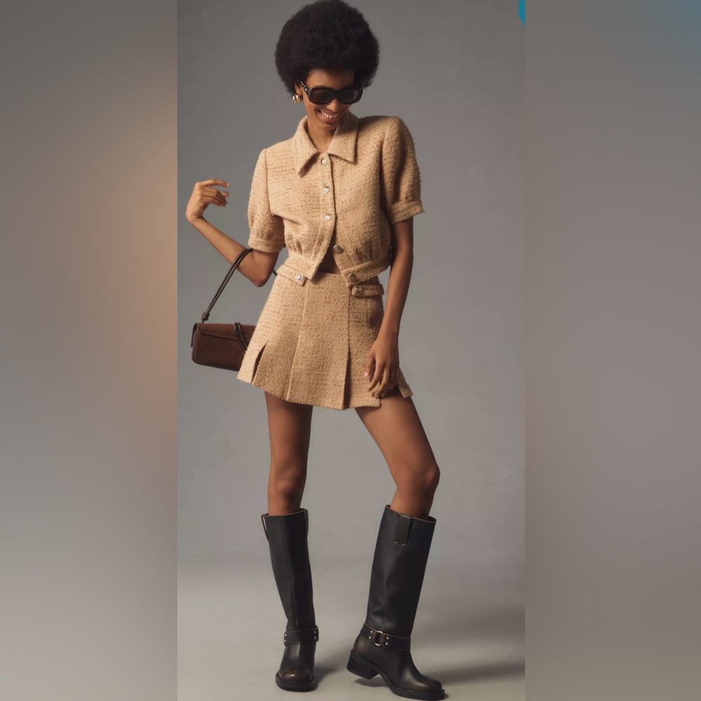 NWT SET M Astr The Label Mini Skirt and Jacket Camel (sold separate online)